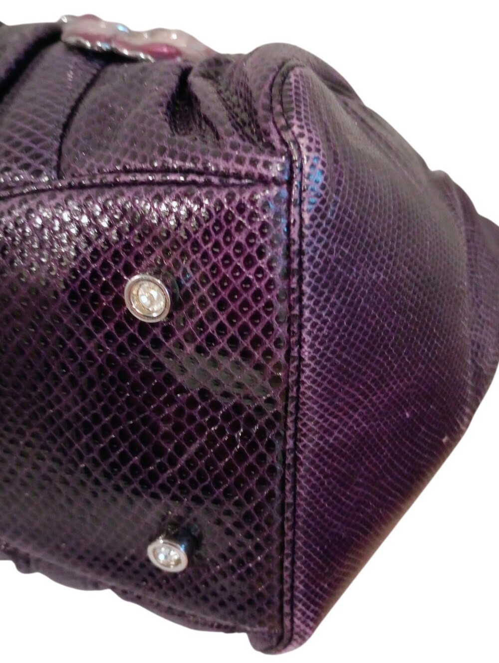 Judith Lieber Vintage Exotic Pleated Snakeskin Top Handle Shoulder Bag - Picture 9 of 16